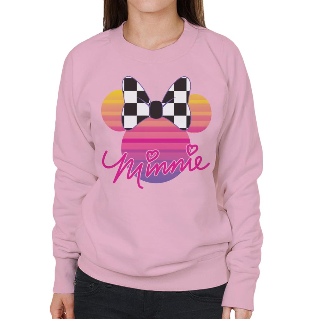 Disney Minnie Mouse Retrowave Head Women's Sweatshirt-ALL + EVERY