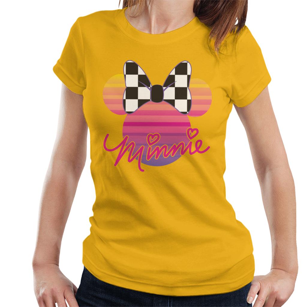 Disney Minnie Mouse Retrowave Head Women's T-Shirt-ALL + EVERY
