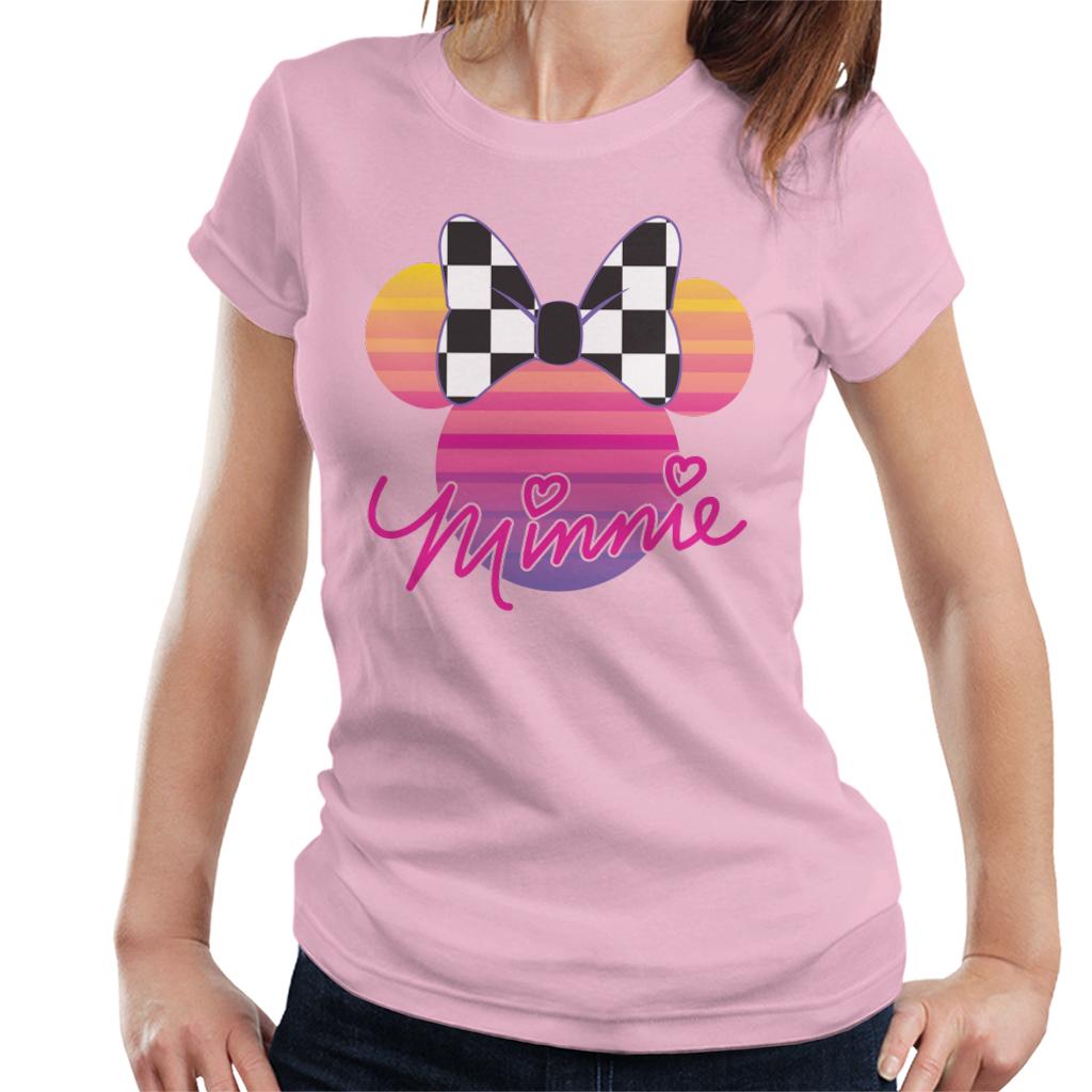 Disney Minnie Mouse Retrowave Head Women's T-Shirt-ALL + EVERY