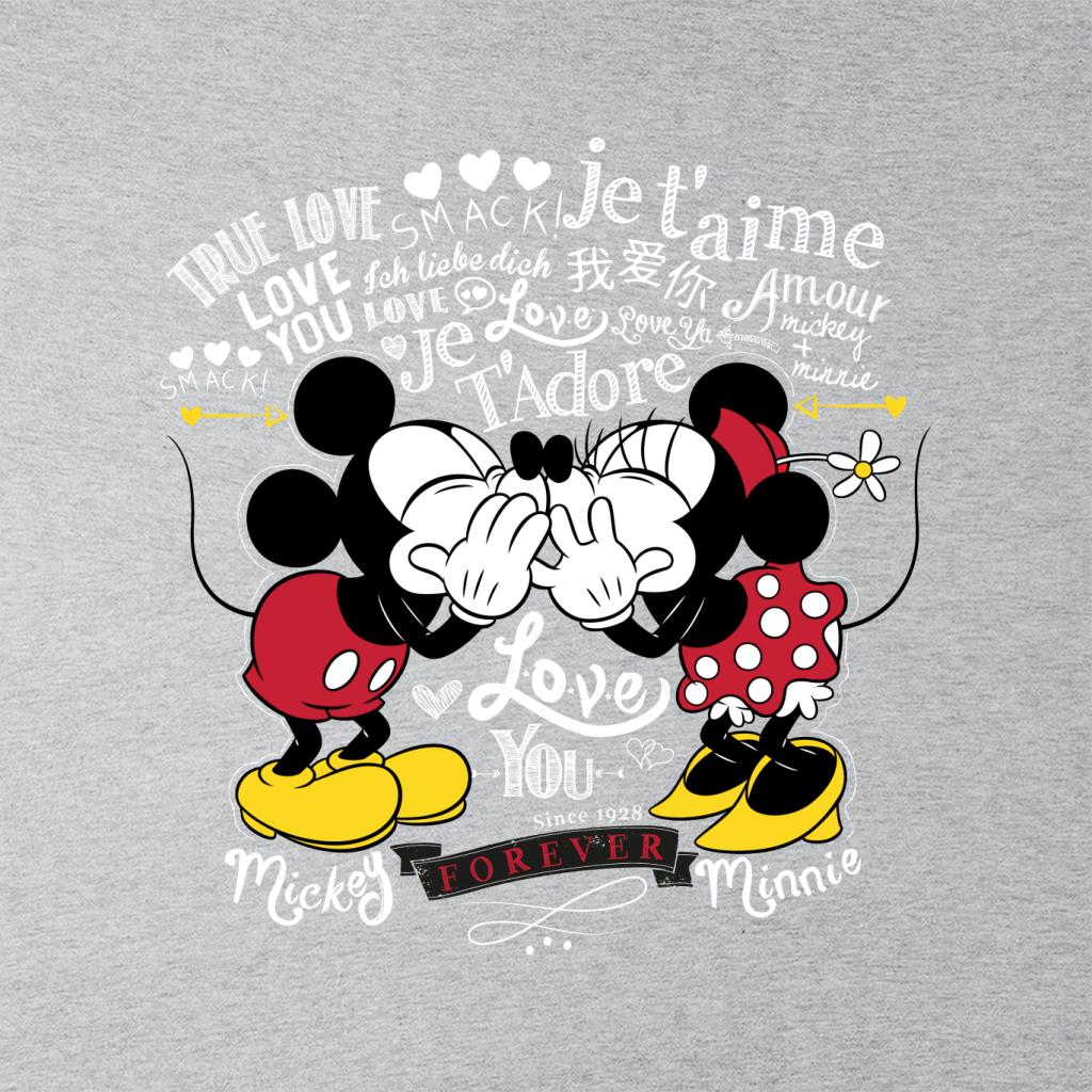 Disney Mickey Minnie Mouse Love You Forever Valentines Day Women's Hooded Sweatshirt-ALL + EVERY