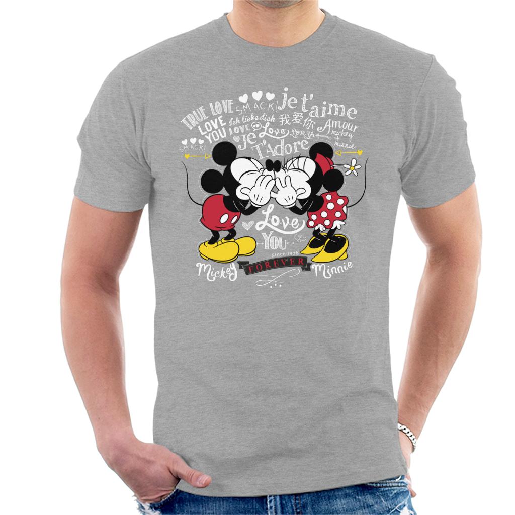 Disney Mickey Minnie Mouse Love You Forever Valentines Day Men's T-Shirt-ALL + EVERY