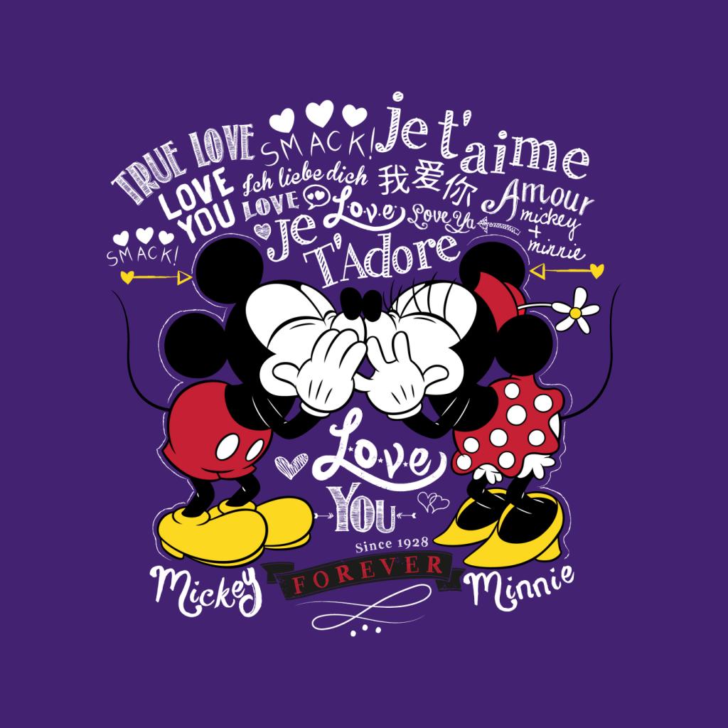 Disney Mickey Minnie Mouse Love You Forever Valentines Day Women's Hooded Sweatshirt-ALL + EVERY