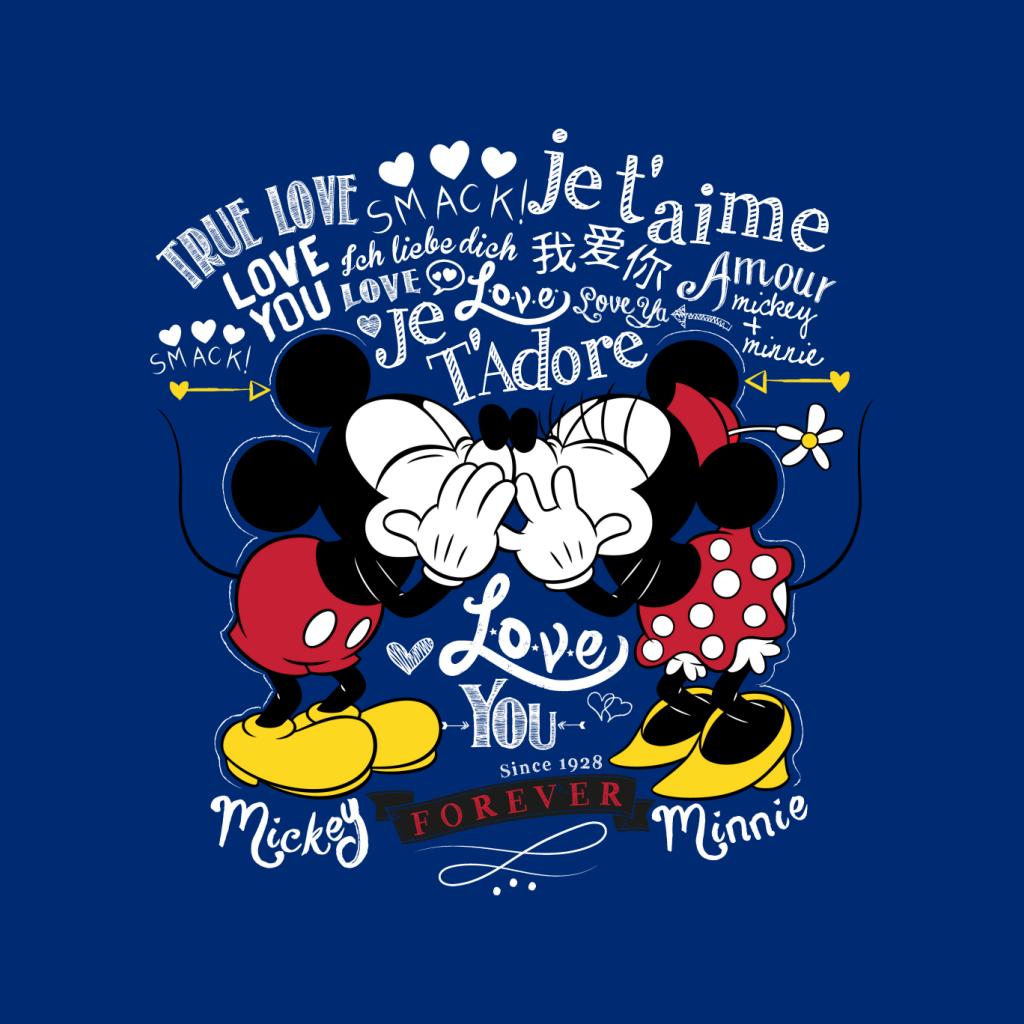 Disney Mickey Minnie Mouse Love You Forever Valentines Day Women's Hooded Sweatshirt-ALL + EVERY