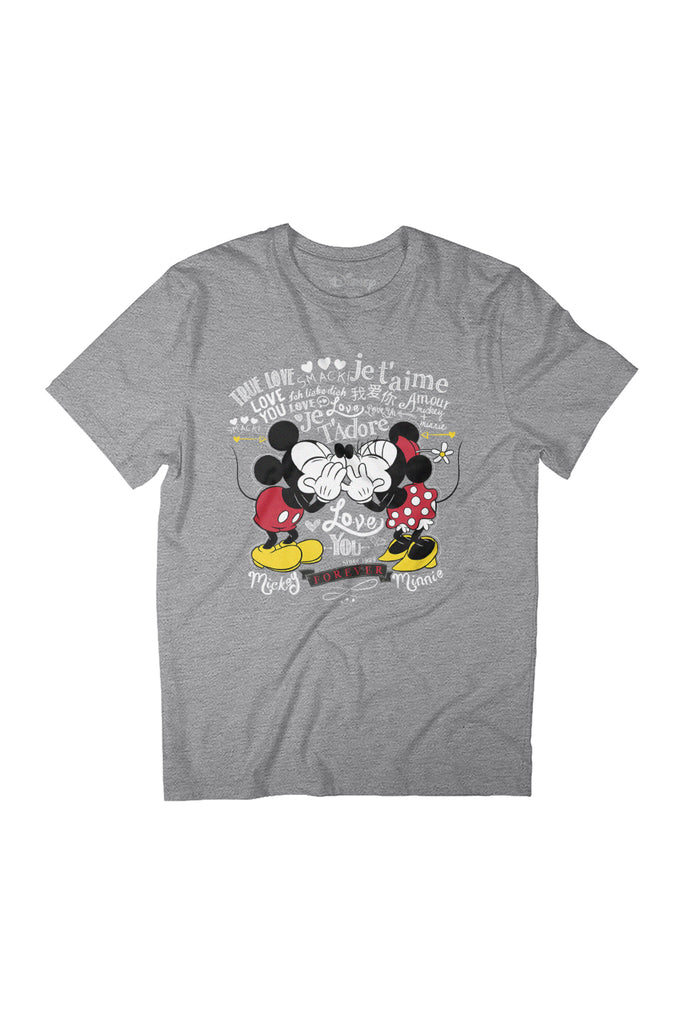 Disney Mickey Minnie Mouse Love You Forever Valentines Day Women's Relaxed Fit T-Shirt-ALL + EVERY