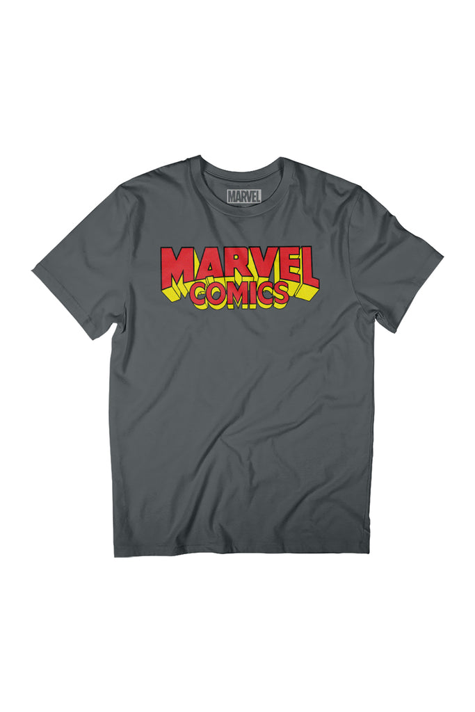 Marvel Comics Retro Red Yellow Logo Women's Relaxed Fit T-Shirt-ALL + EVERY
