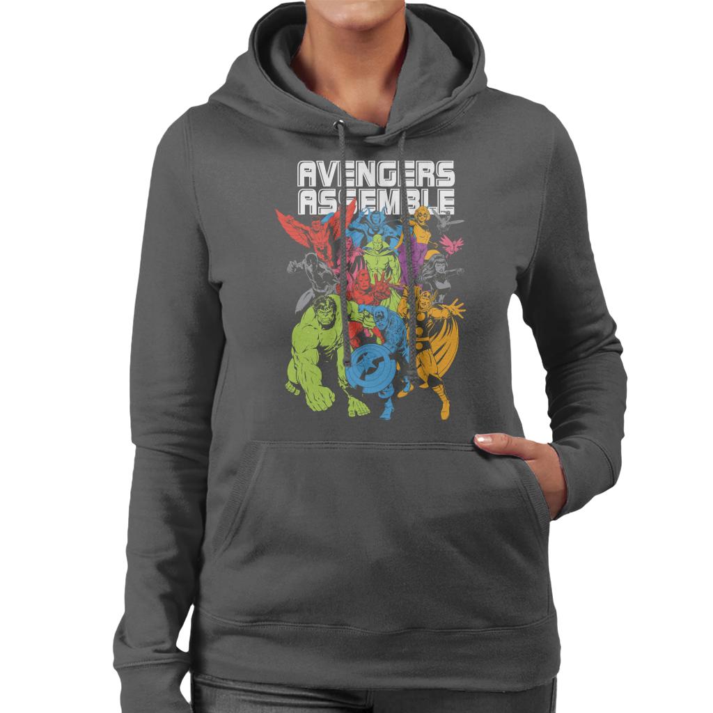 Marvel Avengers Assemble Comic Book Colour Art Women's Hooded Sweatshirt-ALL + EVERY