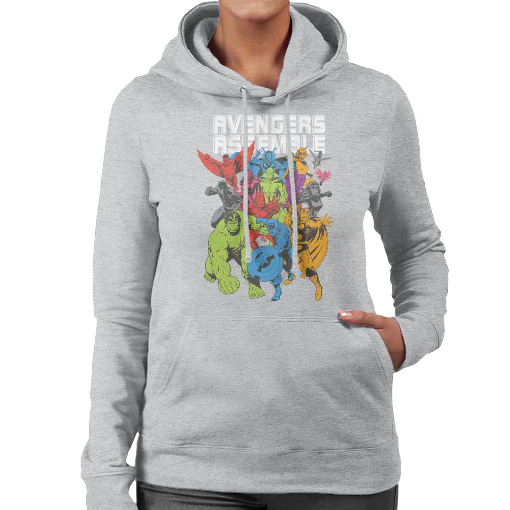 Marvel Avengers Assemble Comic Book Colour Art Women's Hooded Sweatshirt-ALL + EVERY