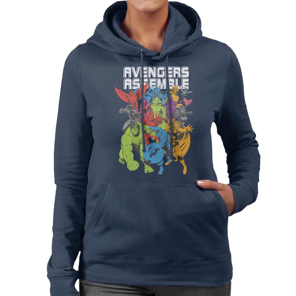 Marvel Avengers Assemble Comic Book Colour Art Women's Hooded Sweatshirt-ALL + EVERY