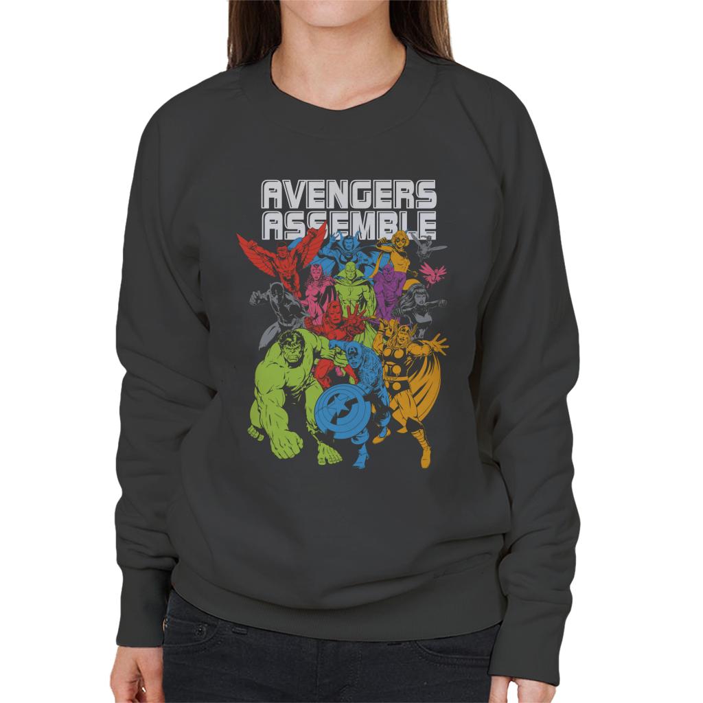 Marvel Avengers Assemble Comic Book Colour Art Women's Sweatshirt-ALL + EVERY