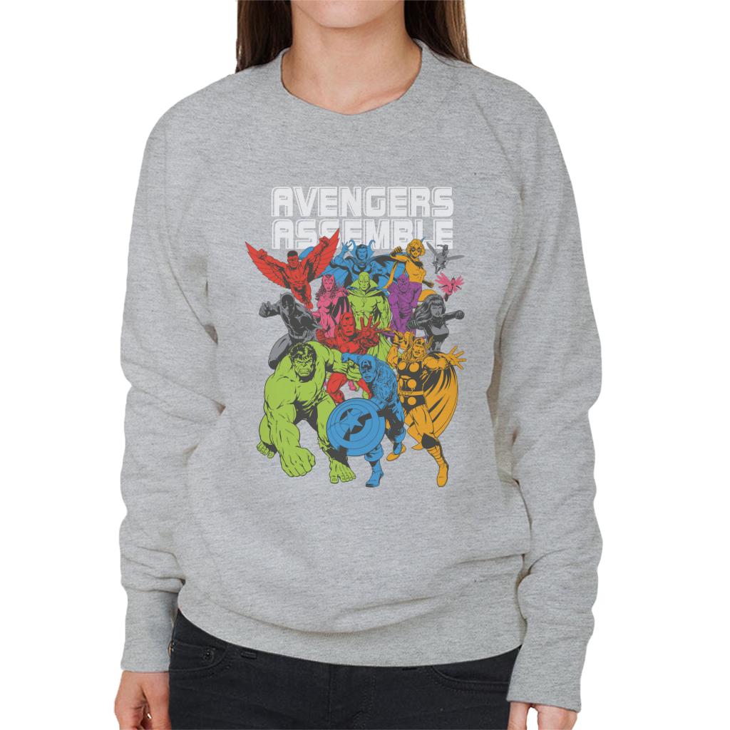 Marvel Avengers Assemble Comic Book Colour Art Women's Sweatshirt-ALL + EVERY