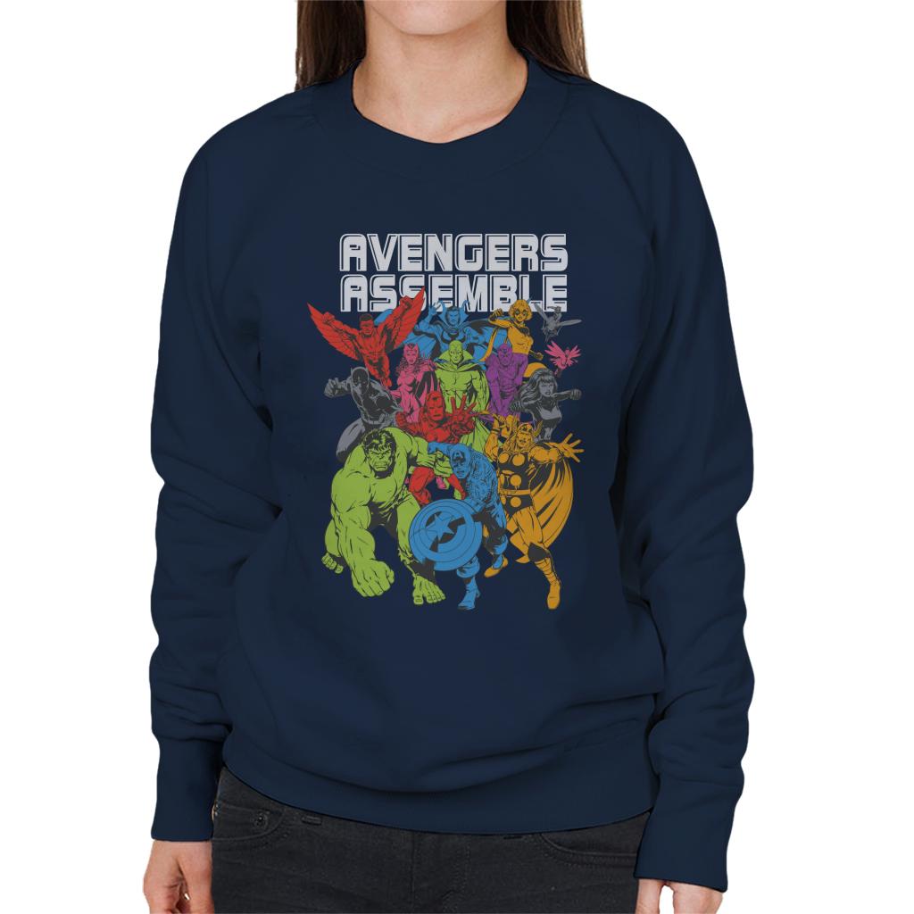 Marvel Avengers Assemble Comic Book Colour Art Women's Sweatshirt-ALL + EVERY