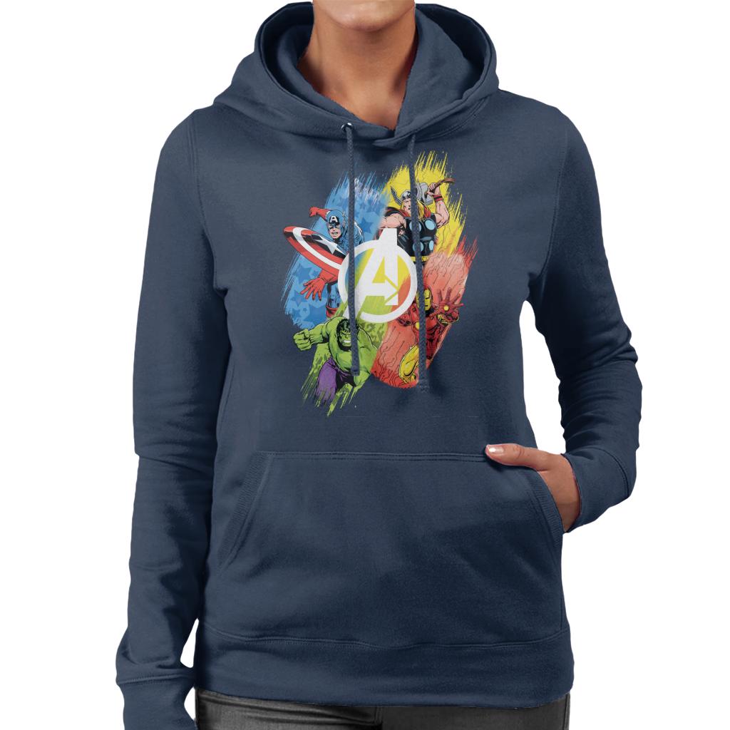Marvel Avengers Captain America Thor The Hulk And Iron Man Women's Hooded Sweatshirt-ALL + EVERY