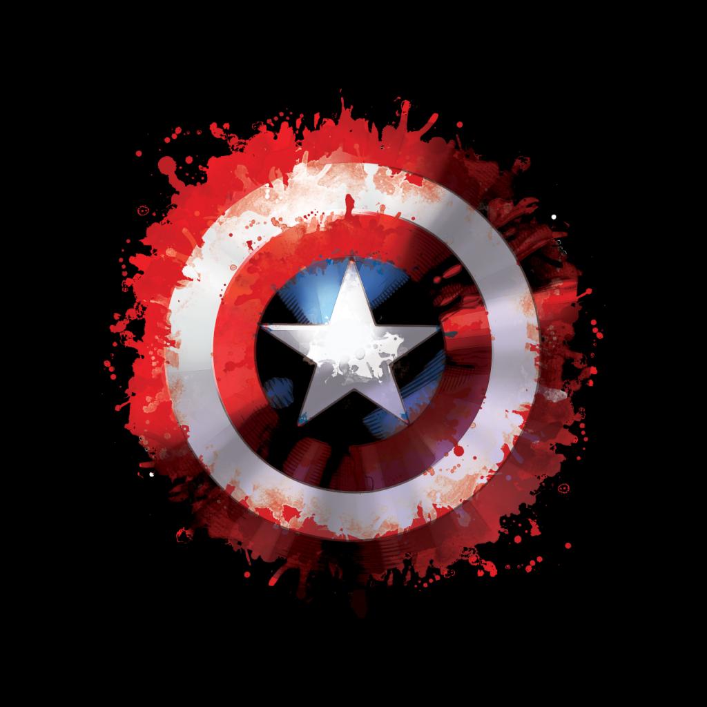 Marvel Captain America Shield Paint Splat Avengers Women's Sweatshirt-ALL + EVERY