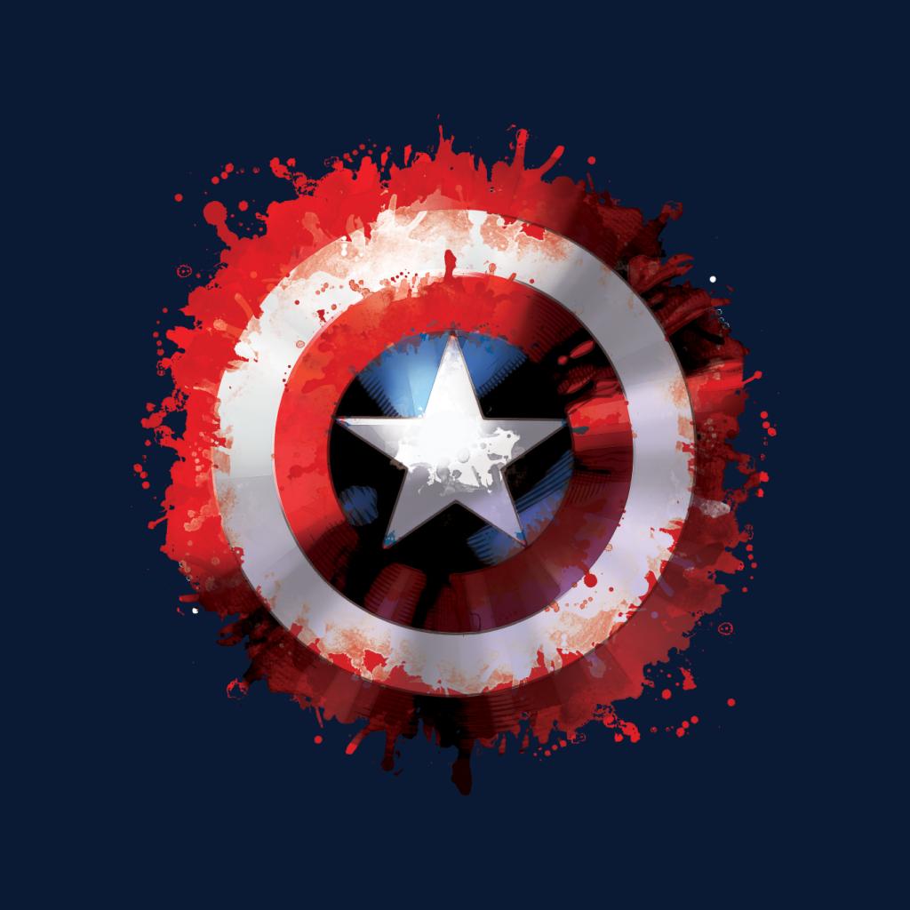 Marvel Captain America Shield Paint Splat Avengers Women's Hooded Sweatshirt-ALL + EVERY