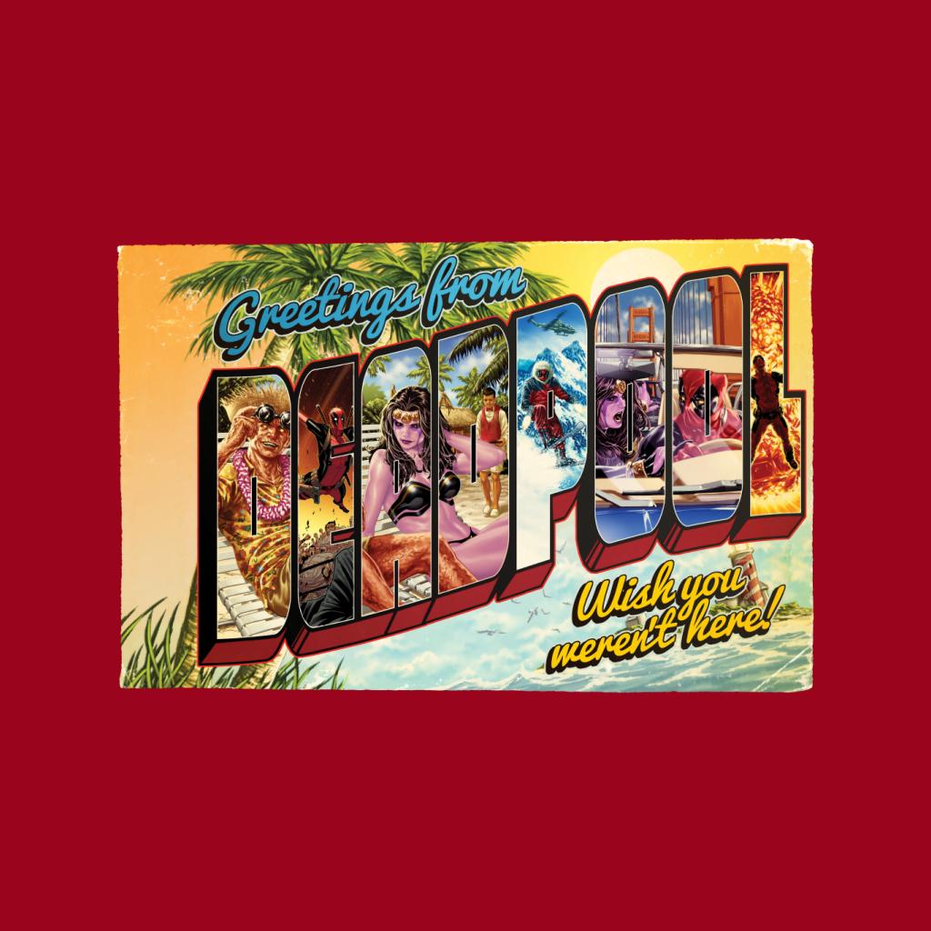 Marvel Greetings From Deadpool Wish You Werent Here Women's Sweatshirt-ALL + EVERY