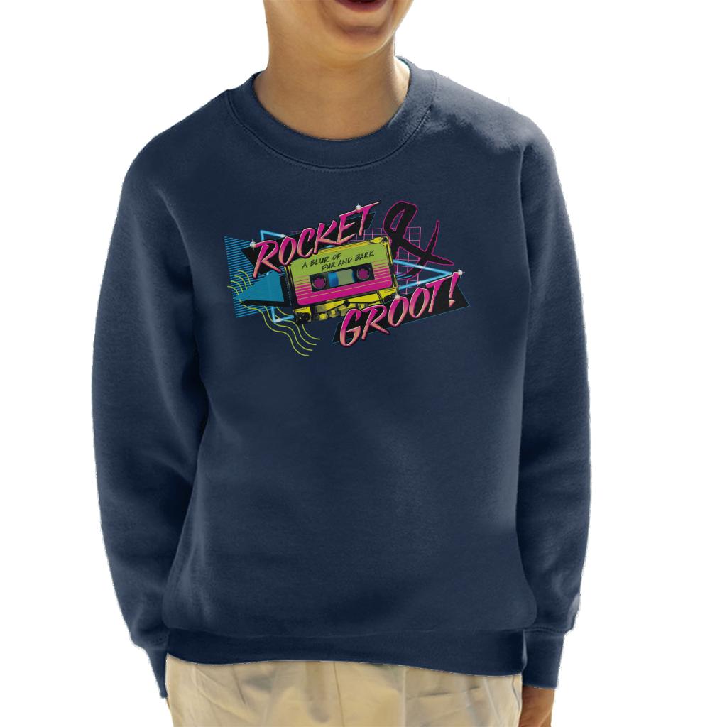Marvel Guardians Of The Galaxy Rocket And Groot Retro Cassette Tape Kid's Sweatshirt-ALL + EVERY