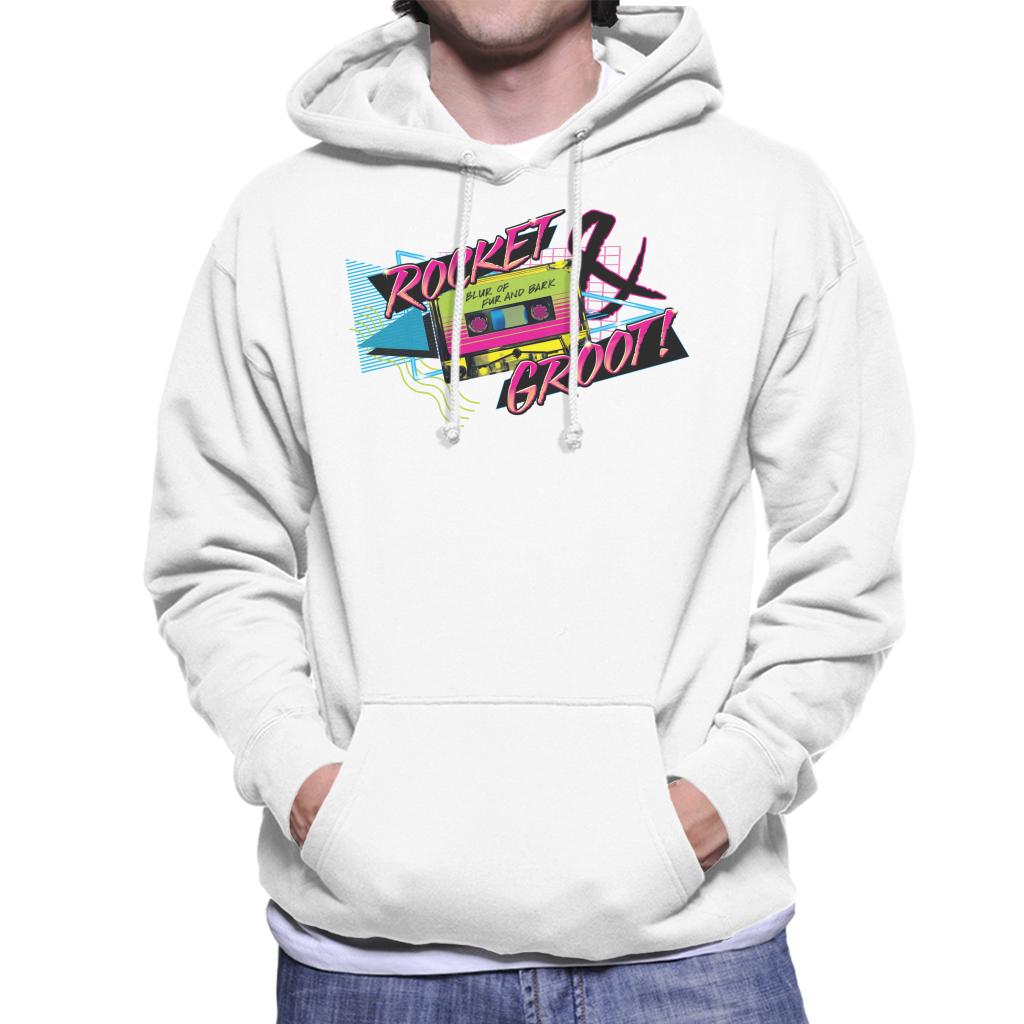 Marvel Guardians Of The Galaxy Rocket And Groot Retro Cassette Tape Men's Hooded Sweatshirt-ALL + EVERY