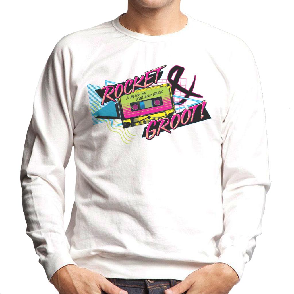 Marvel Guardians Of The Galaxy Rocket And Groot Retro Cassette Tape Men's Sweatshirt-ALL + EVERY