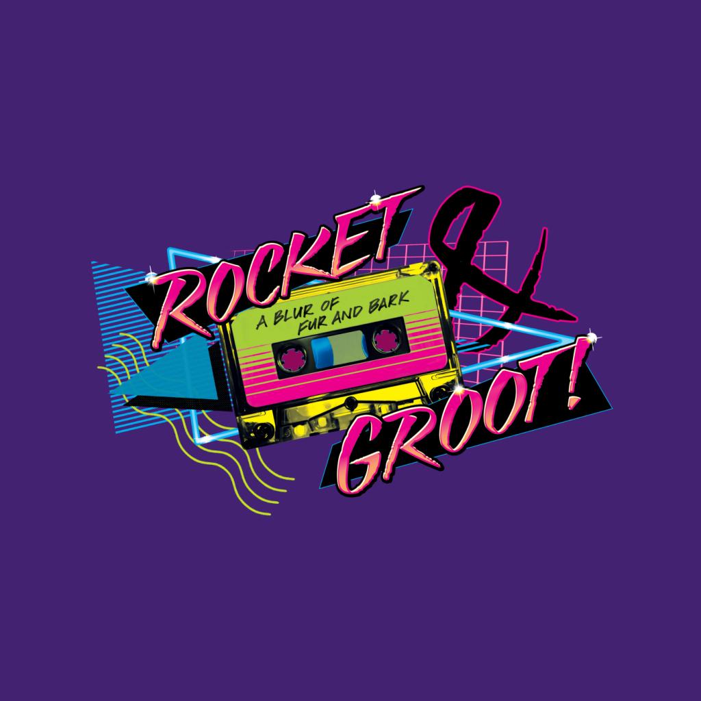 Marvel Guardians Of The Galaxy Rocket And Groot Retro Cassette Tape Women's Sweatshirt-ALL + EVERY