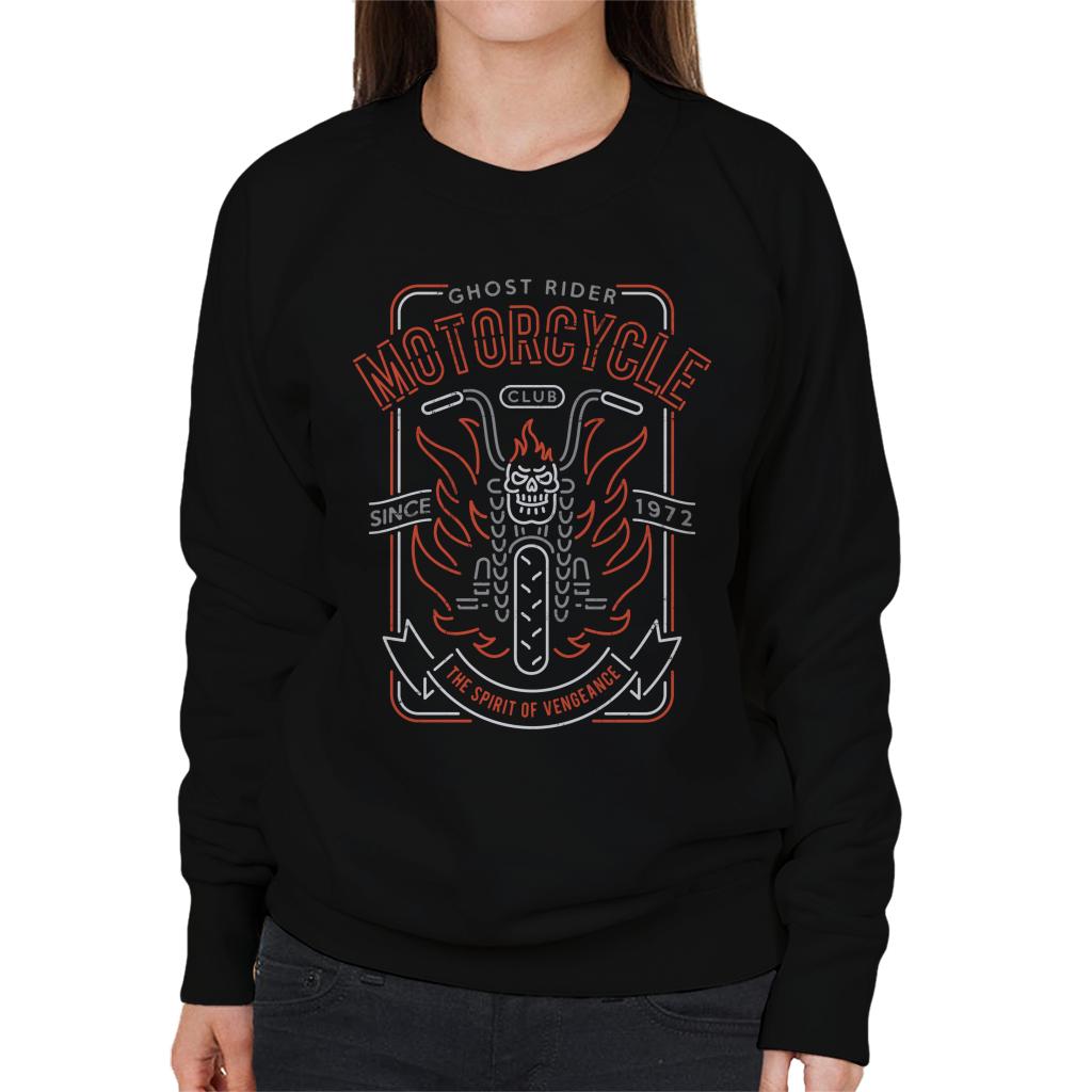 Marvel Ghost Rider Motorcycle Club Women's Sweatshirt-ALL + EVERY