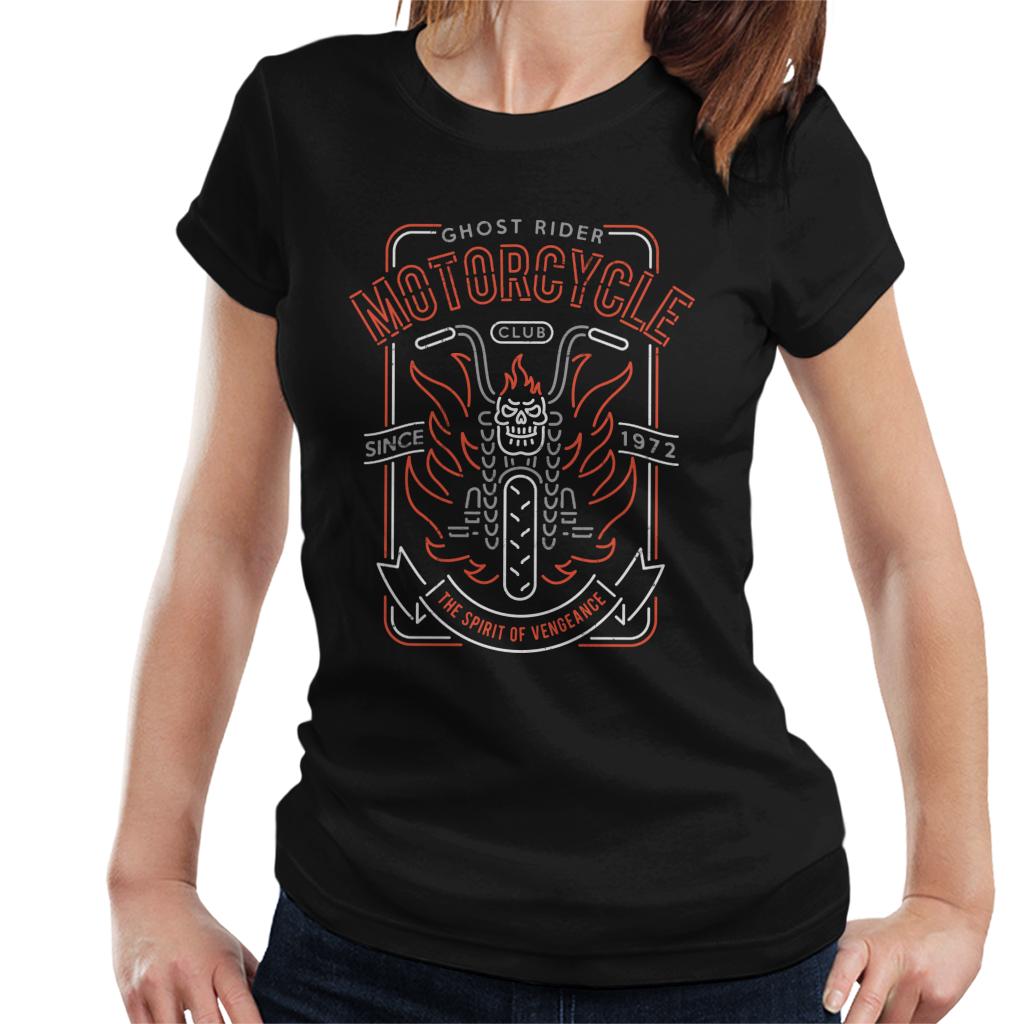 Marvel Ghost Rider Motorcycle Club Women's T-Shirt-ALL + EVERY