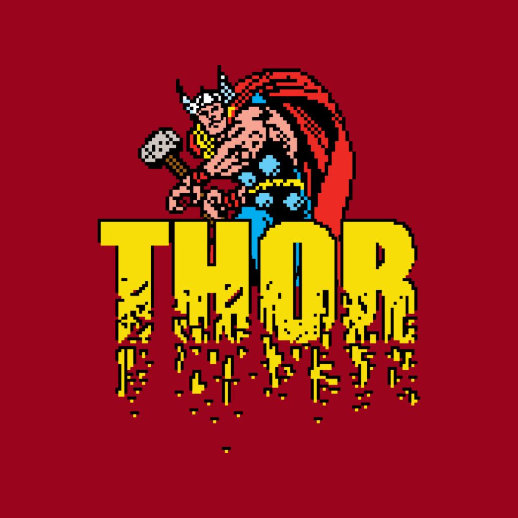 Marvel Thor Retro Pixelated Video Game Avengers Kid's Hooded Sweatshirt-ALL + EVERY