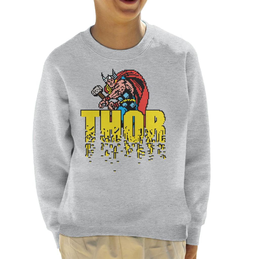 Marvel Thor Retro Pixelated Video Game Avengers Kid's Sweatshirt-ALL + EVERY