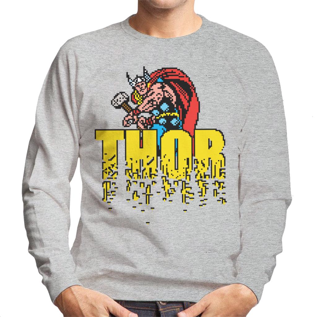 Marvel Thor Retro Pixelated Video Game Avengers Men's Sweatshirt-ALL + EVERY