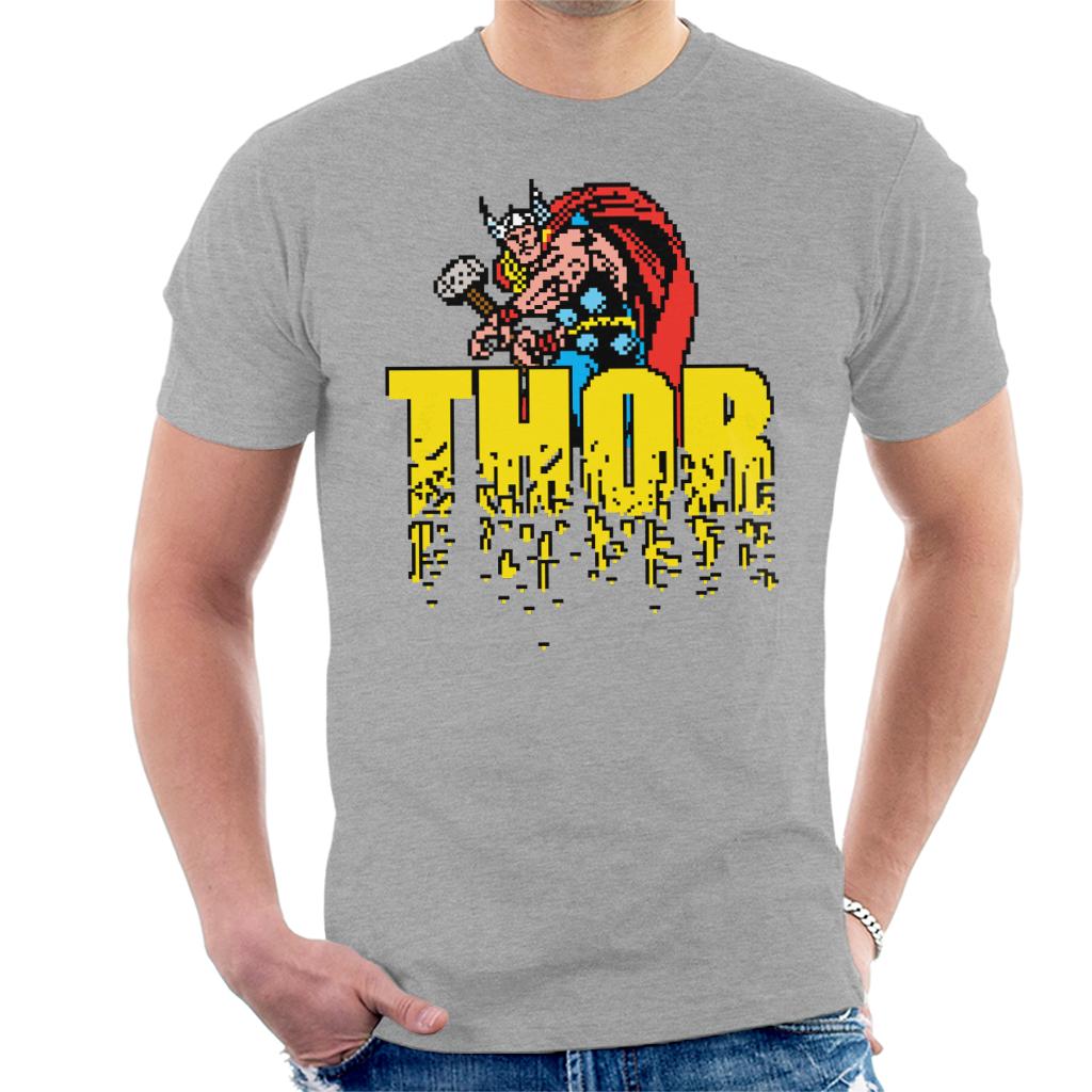 Marvel Thor Retro Pixelated Video Game Avengers Men's T-Shirt-ALL + EVERY