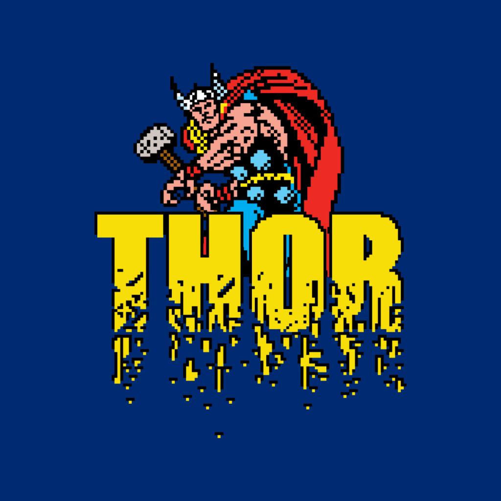Marvel Thor Retro Pixelated Video Game Avengers Women's T-Shirt-ALL + EVERY