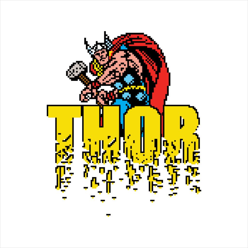 Marvel Thor Retro Pixelated Video Game Avengers Kid's T-Shirt-ALL + EVERY