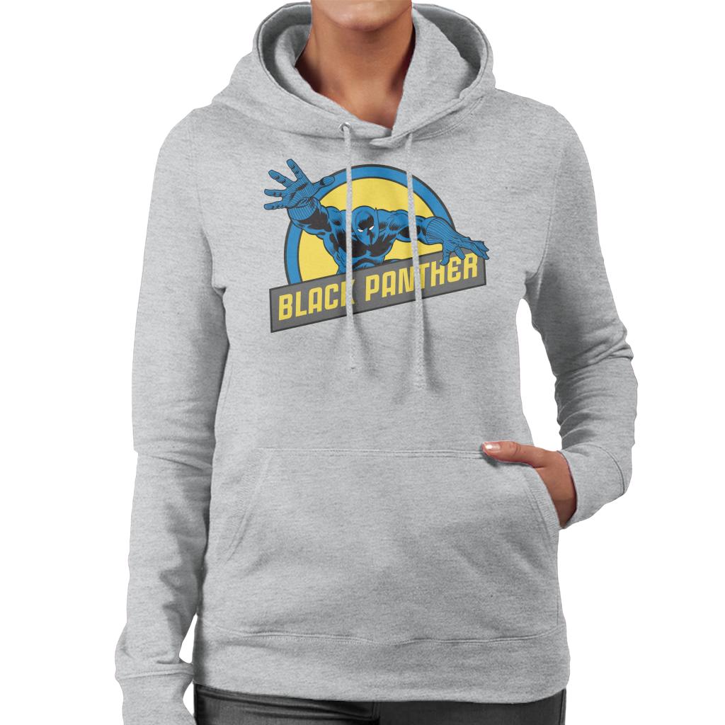 Marvel Black Panther Silver Age Comic Book Logo Women's Hooded Sweatshirt-ALL + EVERY