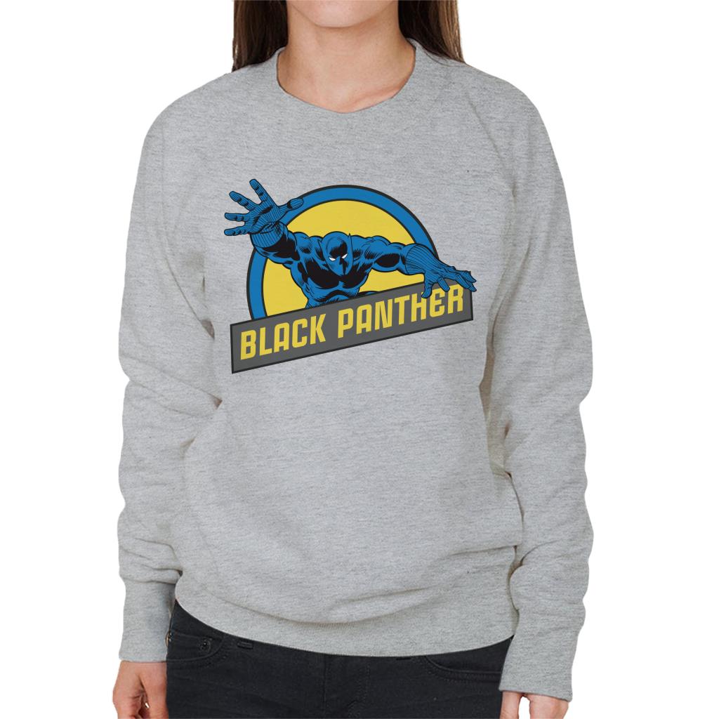 Marvel Black Panther Silver Age Comic Book Logo Women's Sweatshirt-ALL + EVERY