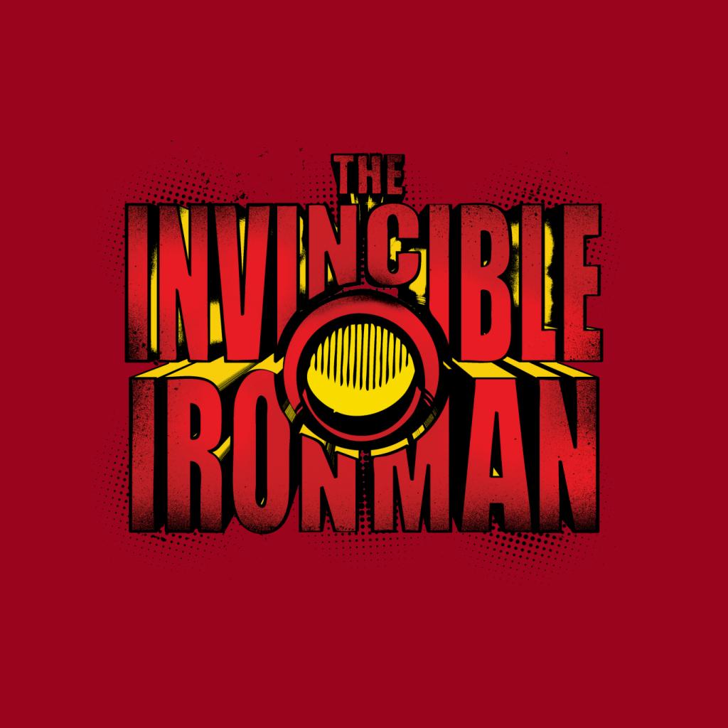 Marvel The Invincible Iron Man Chest Piece Text Women's Hooded Sweatshirt-ALL + EVERY