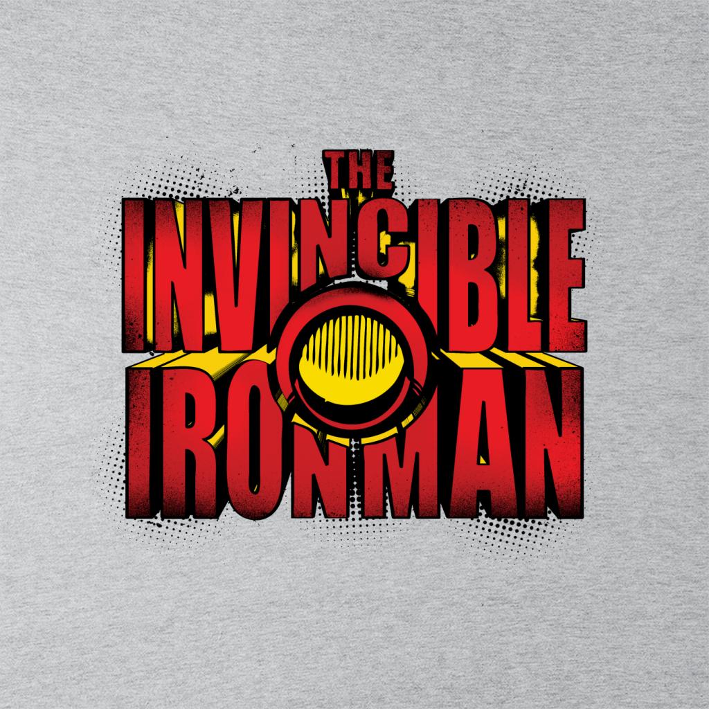 Marvel The Invincible Iron Man Chest Piece Text Men's Hooded Sweatshirt-ALL + EVERY
