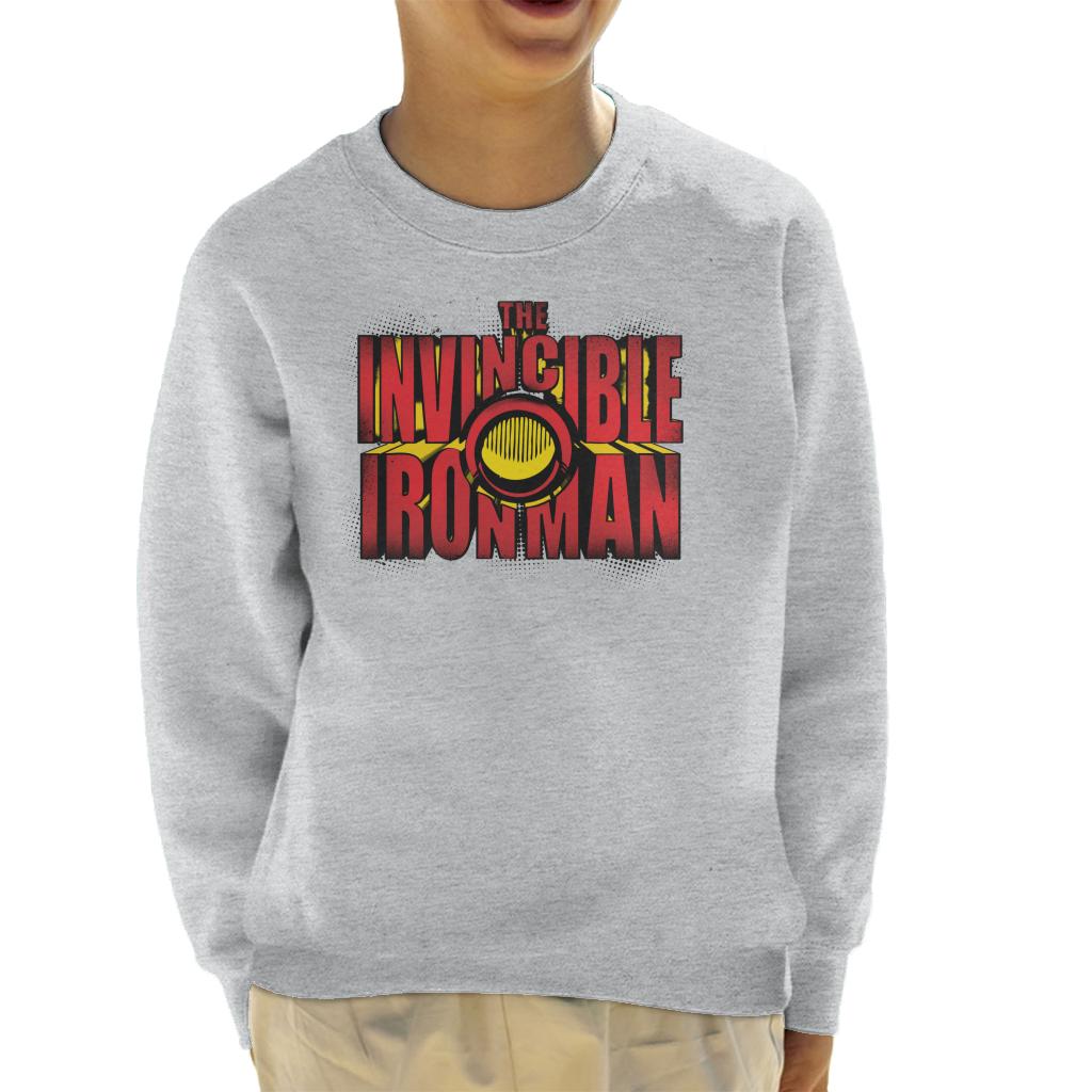 Marvel The Invincible Iron Man Chest Piece Text Kid's Sweatshirt-ALL + EVERY