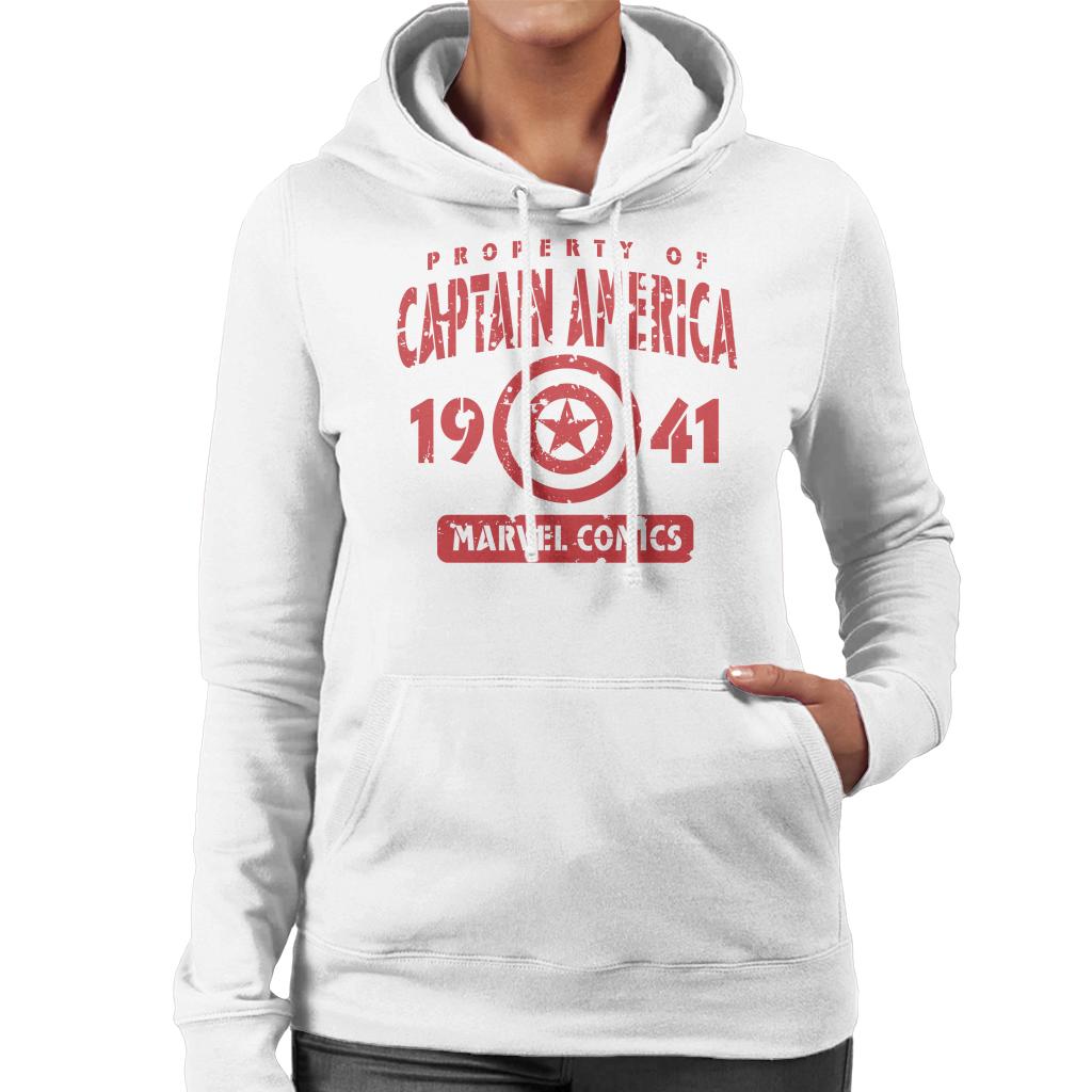 Marvel Comics Property Of Captain America 1941 Women's Hooded Sweatshirt-ALL + EVERY