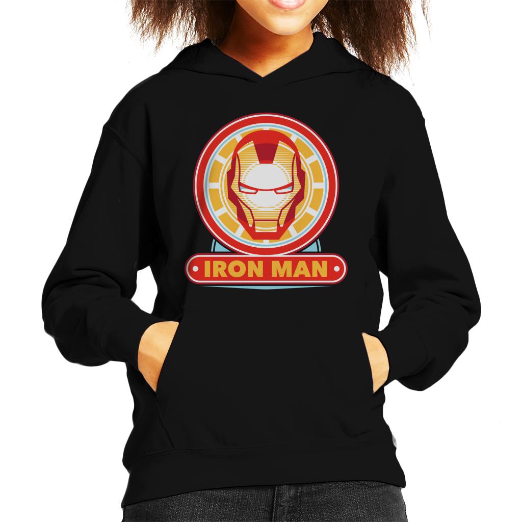 Marvel Iron Man Classic Suit Mask Logo Kid's Hooded Sweatshirt-ALL + EVERY