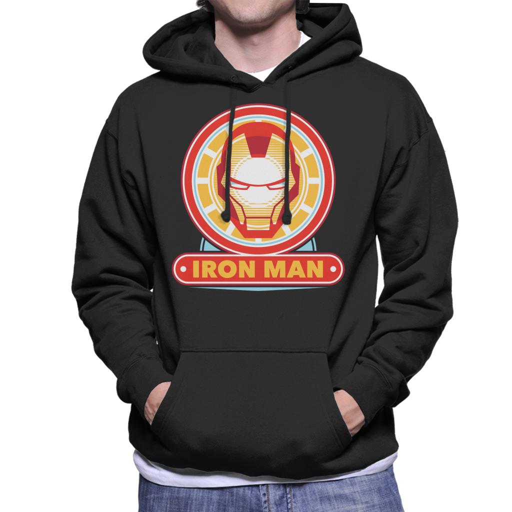 Marvel Iron Man Classic Suit Mask Logo Men's Hooded Sweatshirt-ALL + EVERY