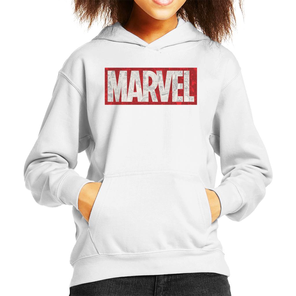 Marvel Classic Comic Book Logo Kid's Hooded Sweatshirt-ALL + EVERY