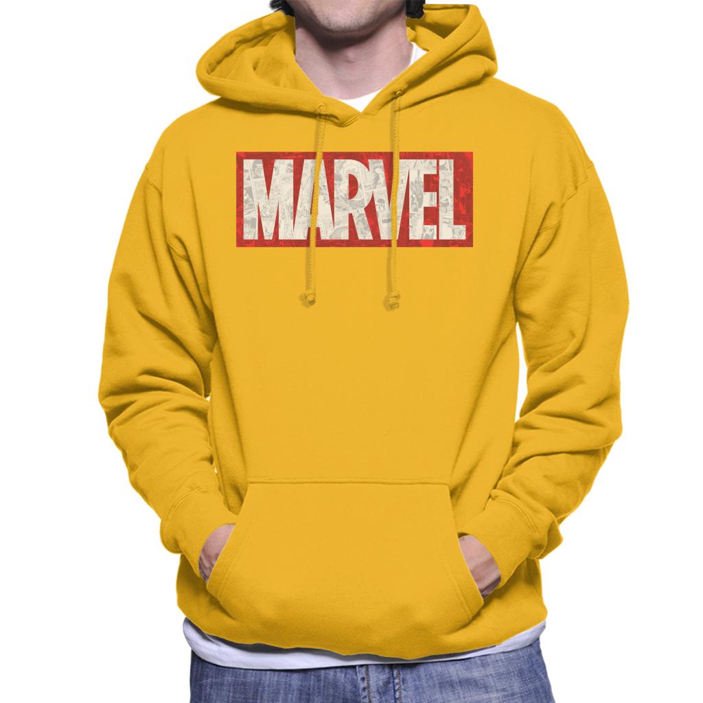 Marvel Classic Comic Book Logo Men's Hooded Sweatshirt-ALL + EVERY