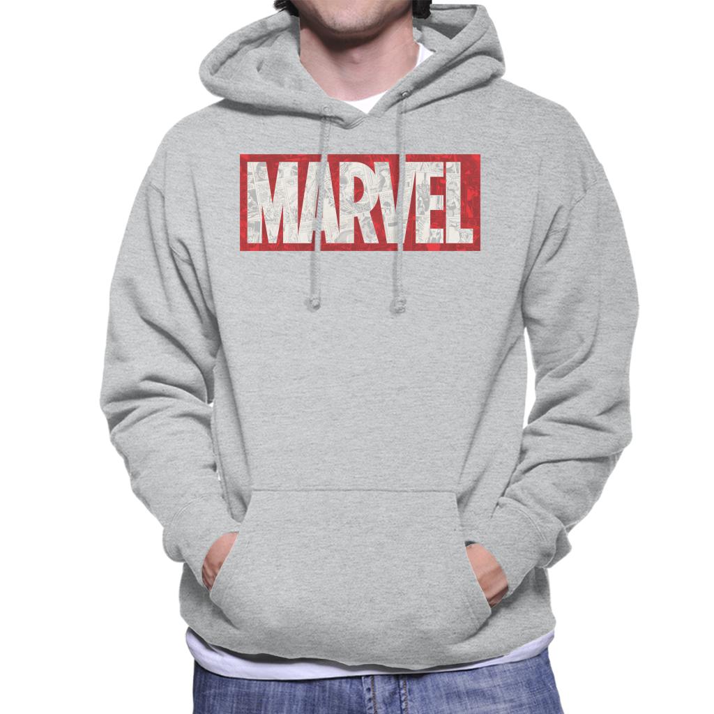 Marvel Classic Comic Book Logo Men's Hooded Sweatshirt-ALL + EVERY