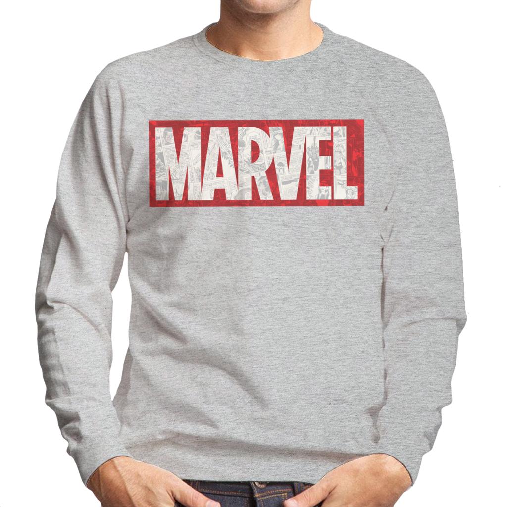 Marvel Classic Comic Book Logo Men's Sweatshirt-ALL + EVERY