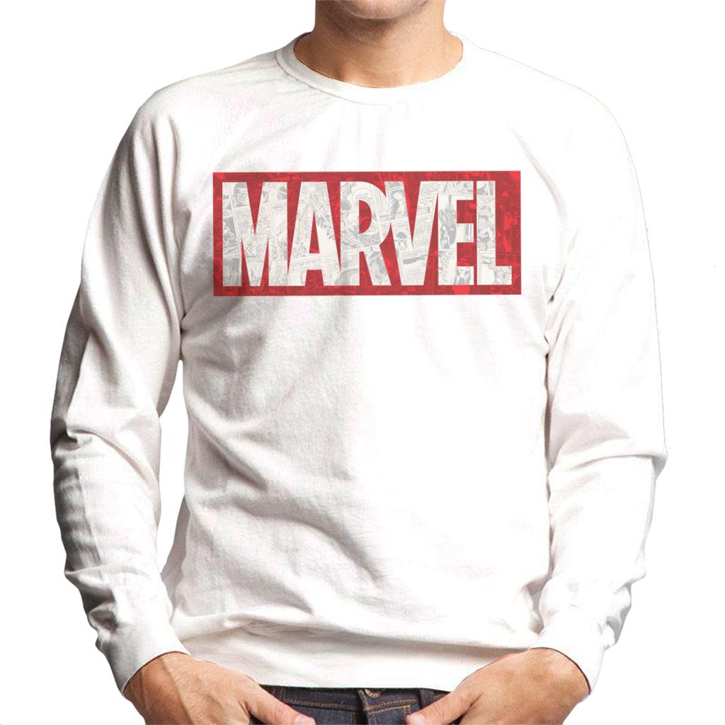Marvel Classic Comic Book Logo Men's Sweatshirt-ALL + EVERY