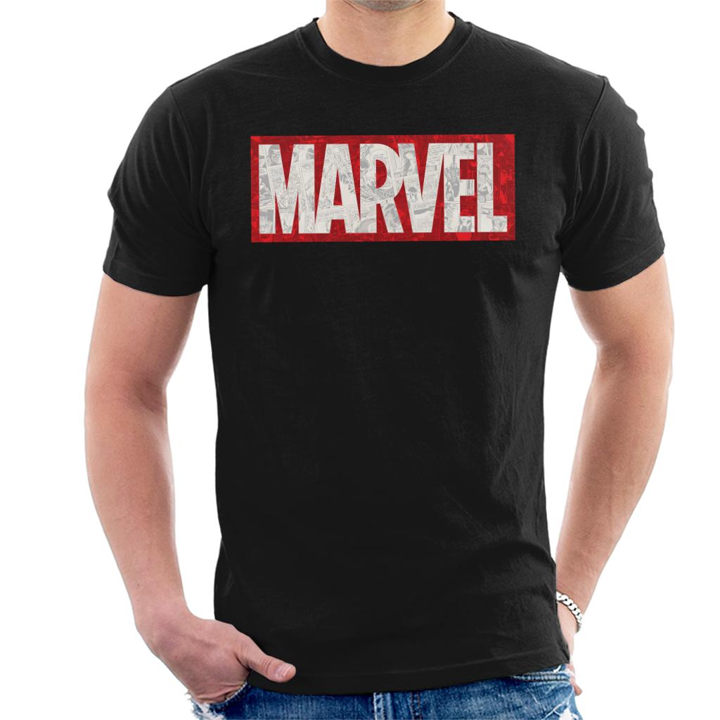 Marvel Classic Comic Book Logo Men's T-Shirt-ALL + EVERY
