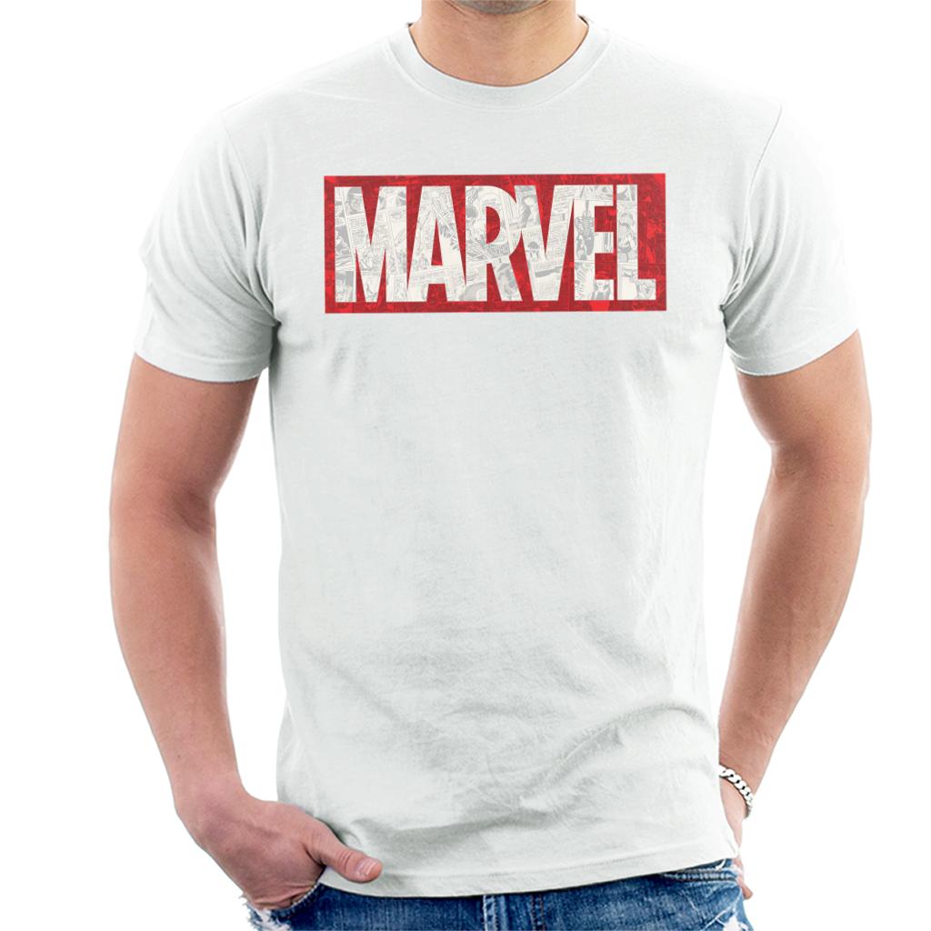 Marvel Classic Comic Book Logo Men's T-Shirt-ALL + EVERY