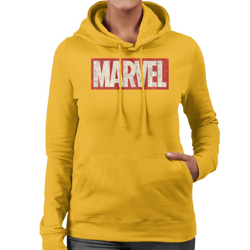 Marvel Classic Comic Book Logo Women's Hooded Sweatshirt-ALL + EVERY