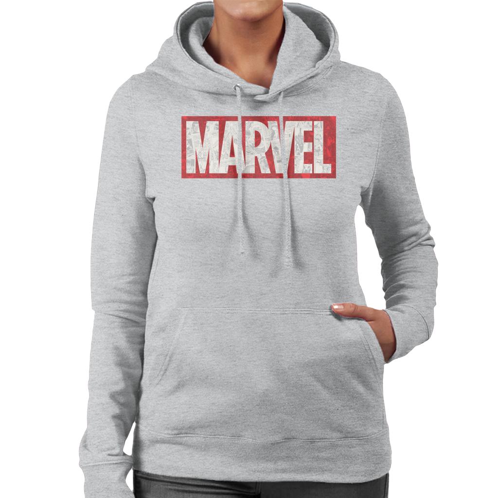 Marvel Classic Comic Book Logo Women's Hooded Sweatshirt-ALL + EVERY