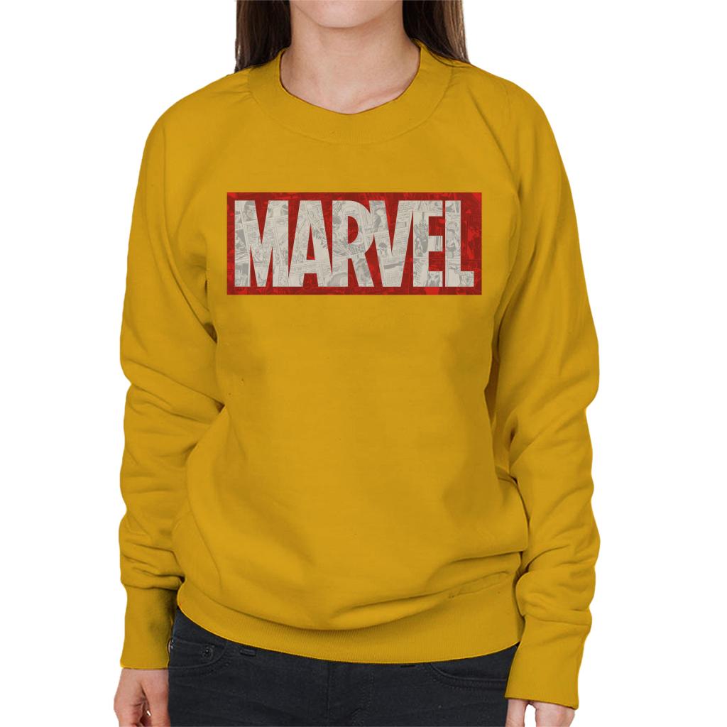 Marvel Classic Comic Book Logo Women's Sweatshirt-ALL + EVERY