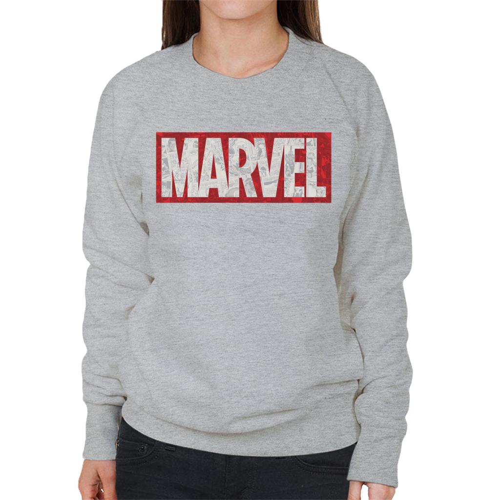 Marvel Classic Comic Book Logo Women's Sweatshirt-ALL + EVERY